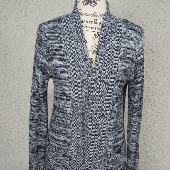 Ambiance* Women's Crochet Knitted Long Sleeve Open Cardigan Sweater~ Size Medium - Picture 1 of 12